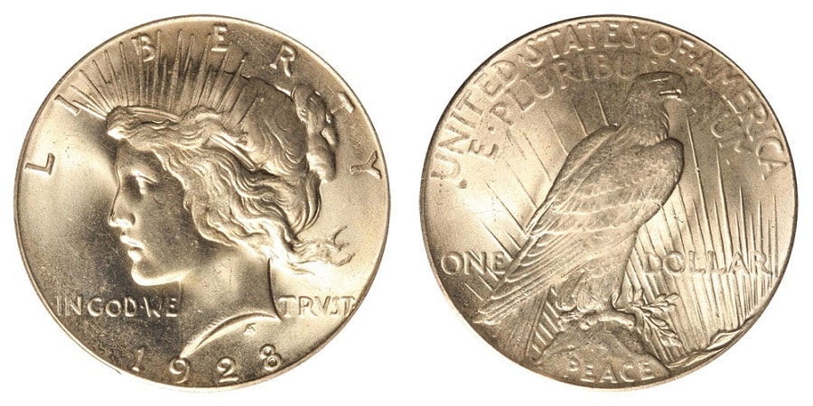1928 Silver Dollar features