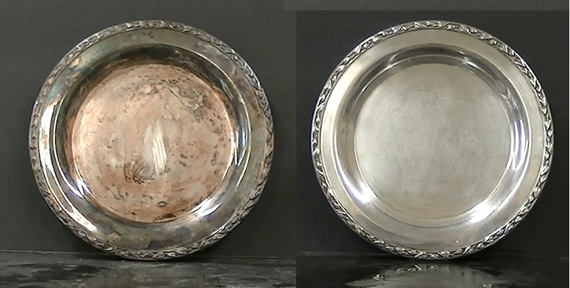 Presence of flakes or tarnish on the surface of the silver