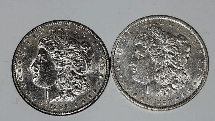 Which conditions affect the grading of the 1889 Silver Dollar