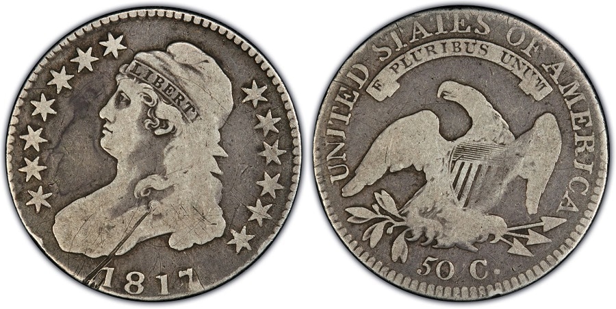 1817 4 Capped Bust over Date Half Dollar