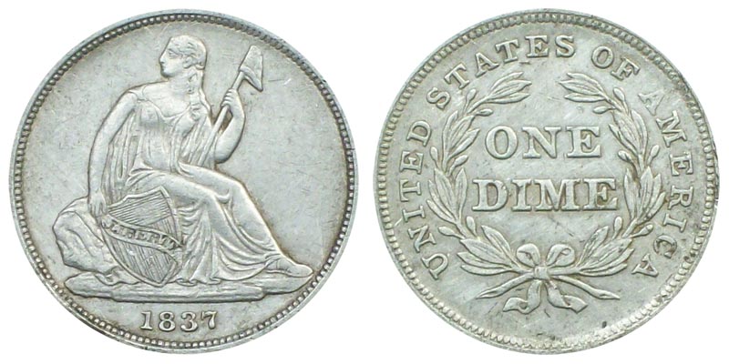 1837-P Seated Liberty Dimes