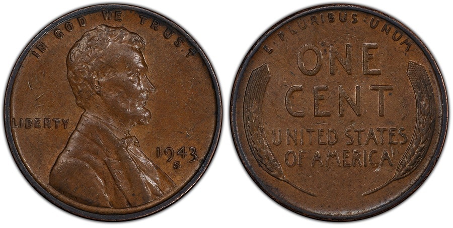 1943-S Lincoln Cent Struck on Bronze