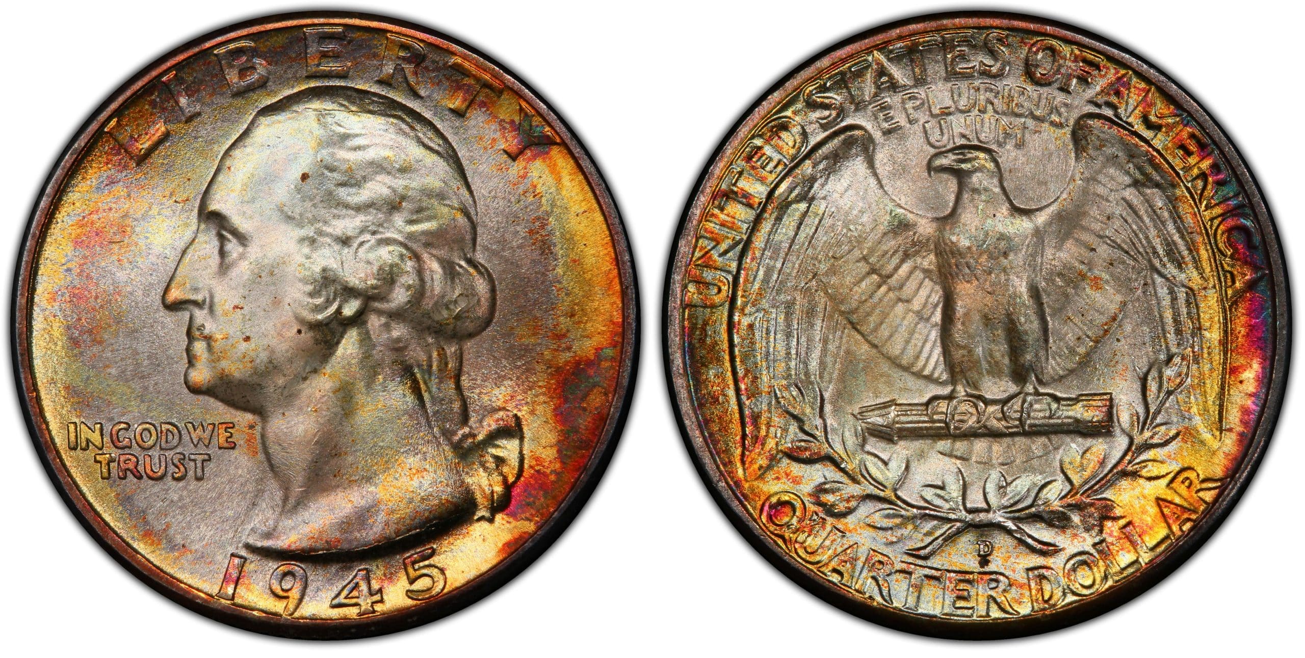 1945 D Washington Silver Quarter