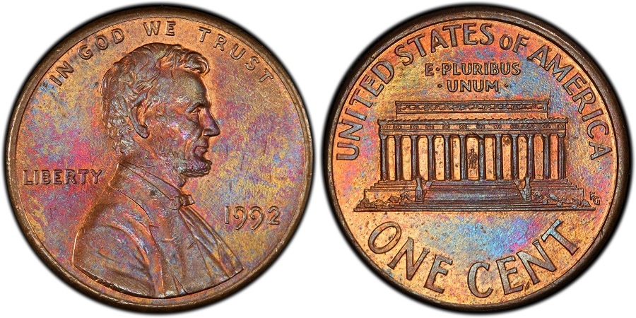 1992 Close AM Reverse Lincoln Penny
