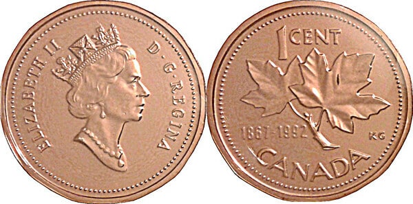 Features of the 1867 to 1992 Canadian Penny