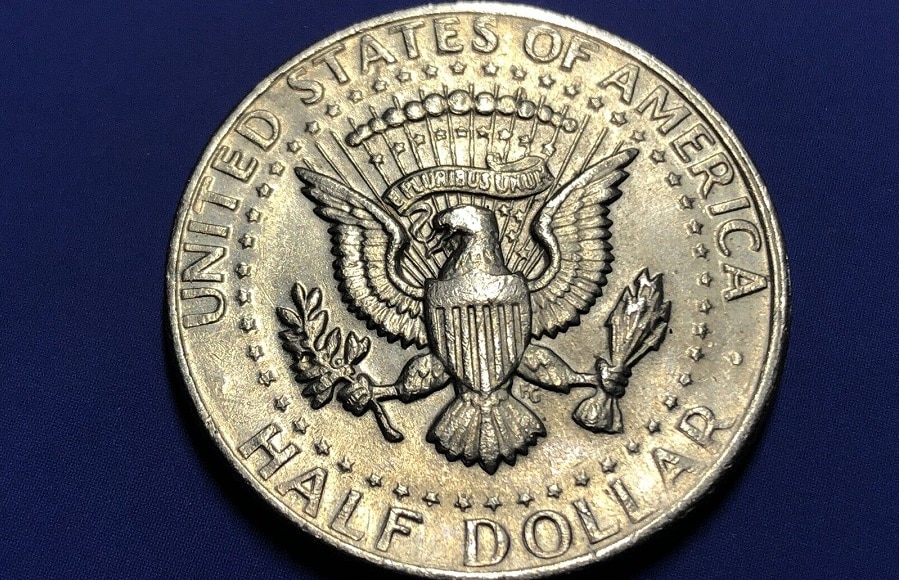 The reverse side of the 1972 Half Dollar