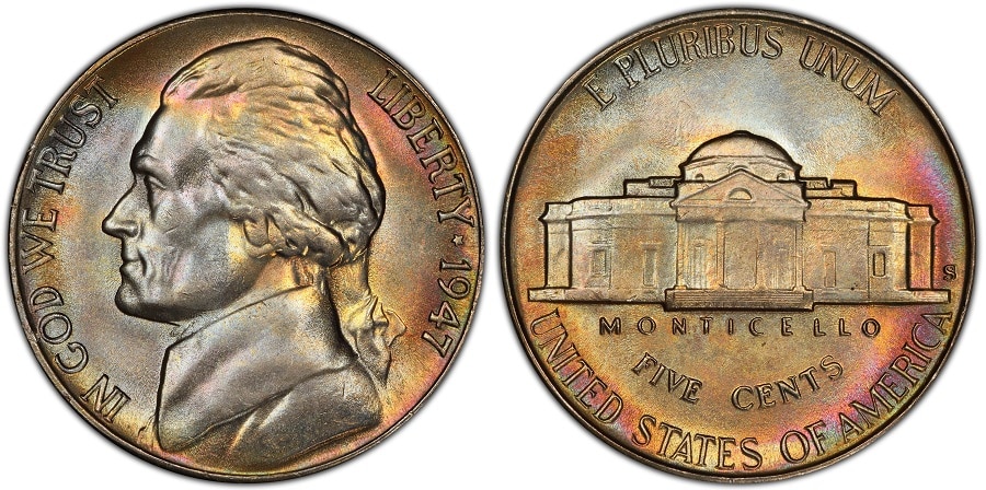 1947 S Jefferson Nickel 