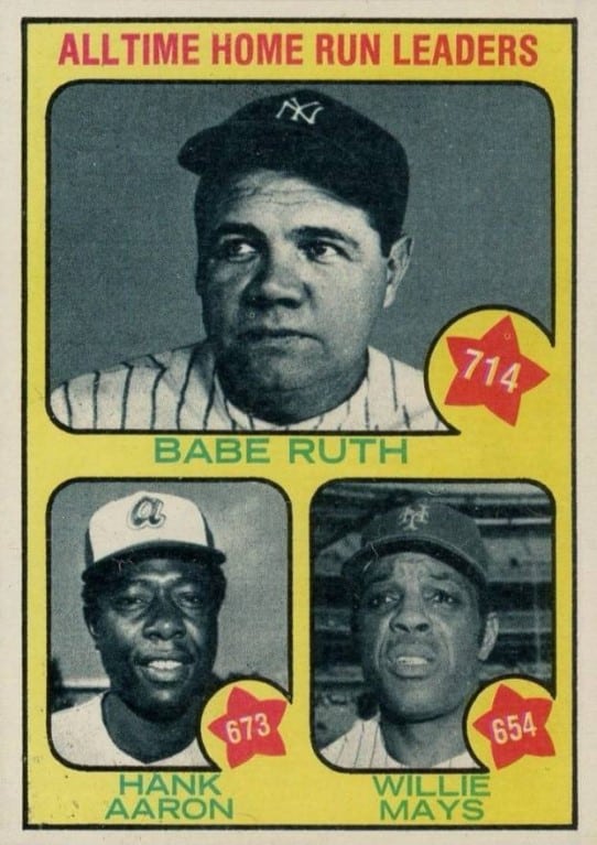 1973 Topps #1 All-Time Home Run leaders