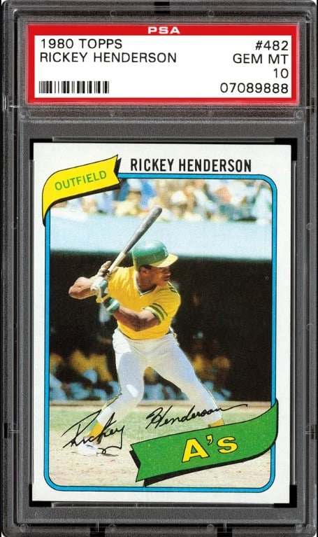 1980 Topps Rickey Henderson rookie card #482