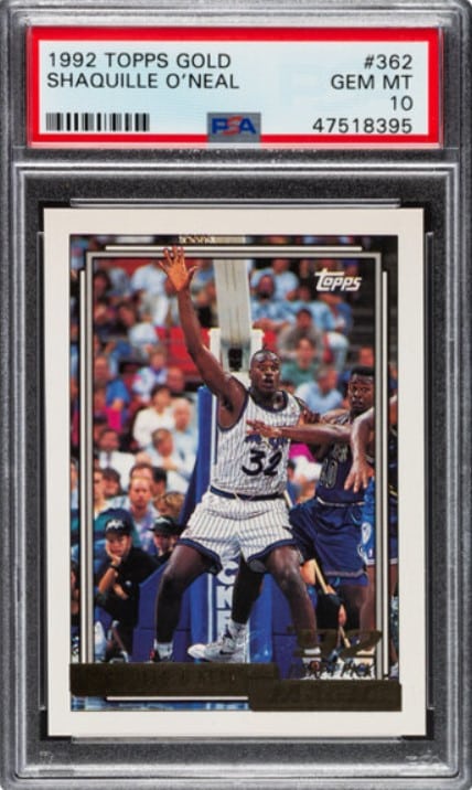 1992 #362 Shaquille O’Neal Topps Gold Rookie Card