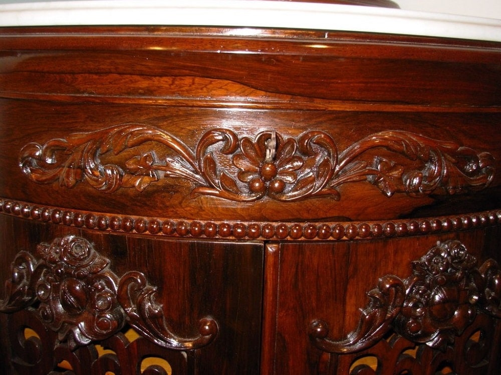 Antique Victorian Rococo Revival Rosewood Armoire Delta Meeks Mallard