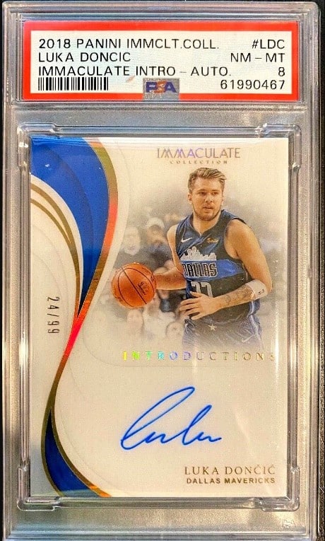 The 2018-19 Panini Immaculate Introductions -99 PSA 8 Card