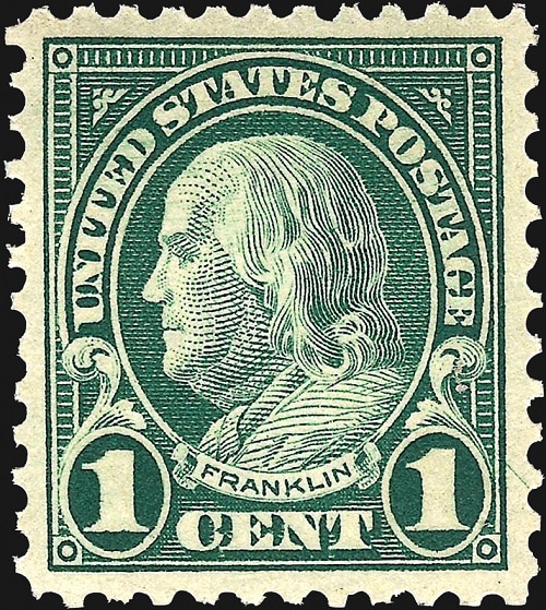 Benjamin Franklin 1 Cent Stamp Scotts #596