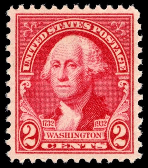 George Washington Red 2 Cent Stamp and Washington and Green 1 Cent Stamp (1)