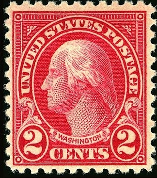George Washington Red 2 Cent Stamp and Washington and Green 1 Cent Stamp