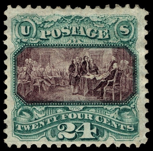 Inverted 24c Declaration of Independence Stamp