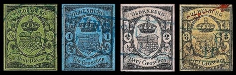 Oldenburg 13 GR Black stamp