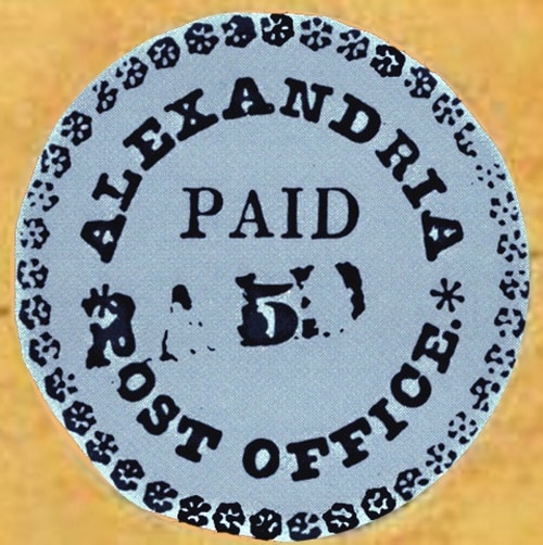 The Alexandria Blue Boy Postmaster’s Provisional stamp