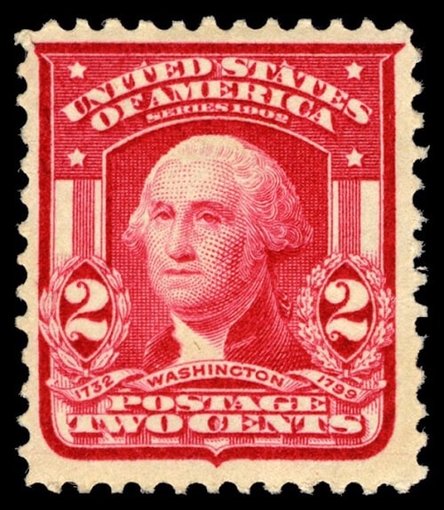 US Postage Stamp George Washington Two Cent 2¢ Red Stamp 1902 